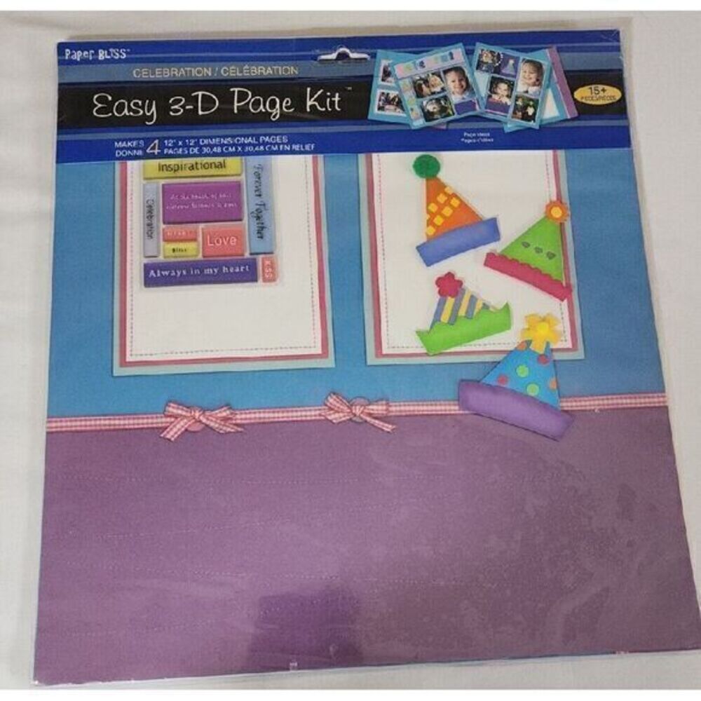 PAPER BLISS celebration  EASY 3-D PAGE KIT MAKES 4 12" X 12" PAGES‎ 15+ PIECES